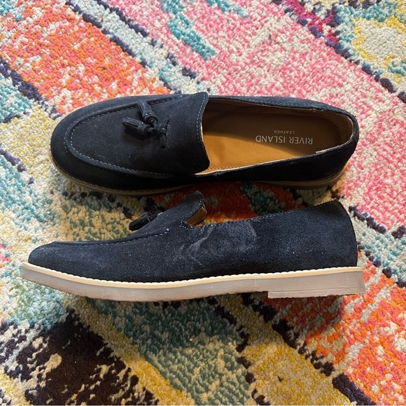 River Island tassel loafer in navy size 6 - Picture 2 of 8